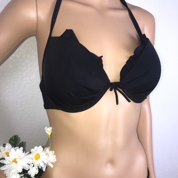 VS The Fabulous Push Up Black Bikini Top 32C 34D 34DD - Picture 3 of 8